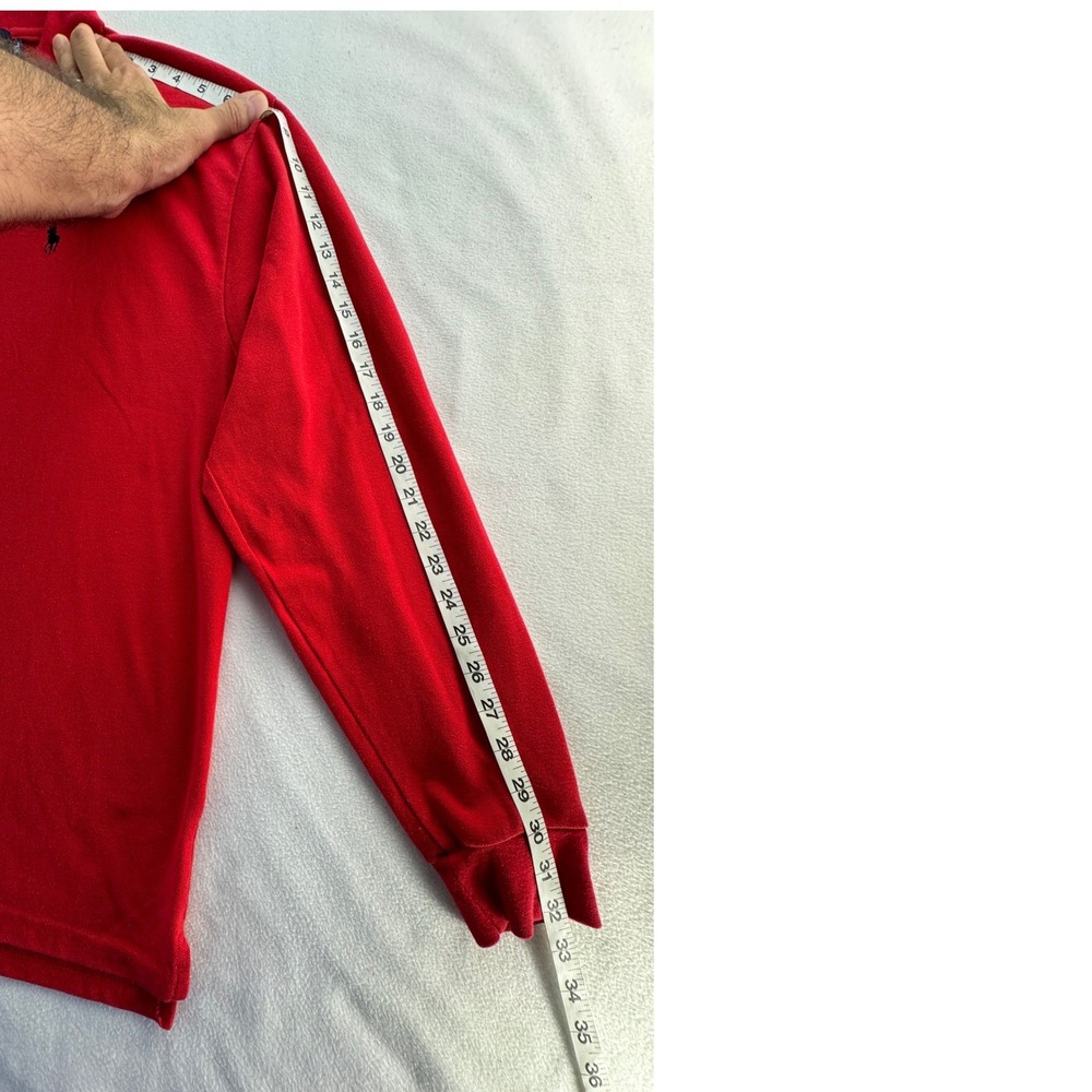 Polo Ralph Lauren Men Long Sleeve Red Classic Fit Polo Shirt XL - Picture 10 of 13
